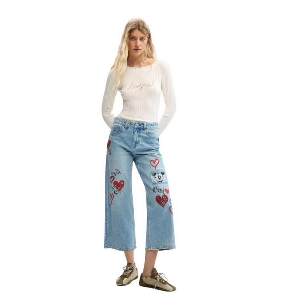 Desigual Blue Cotton Mom Women's Jeans